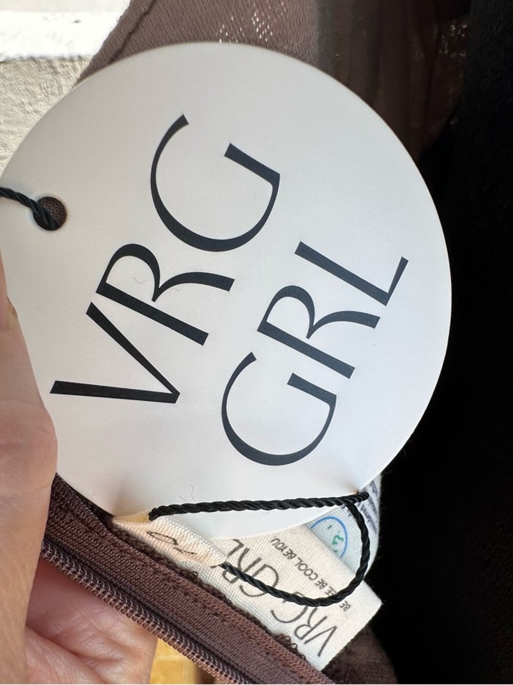 VRG GRL Brown Linen Maxi Dress Coastal Chic Open Back Tie Waist US 6 AU 10 NWT - Picture 3 of 9